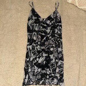 Garage Mesh Black Butterfly Dress